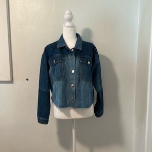 Zara cropped denim shirt